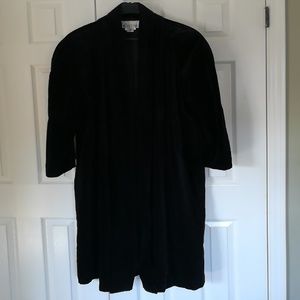 Ankle length velvet evening coat